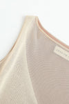 SWAYING/KNIT fake two-piece see-through vest SW24SS1T40 apricot PS74